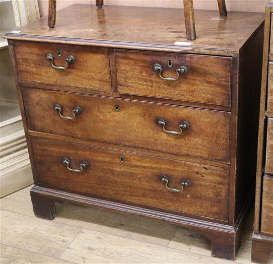 A George III mahogany chest of four drawers, W.88cm